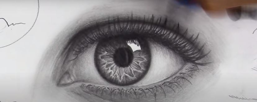 step by step drawing of an eye